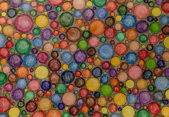 Bubbles colored pencils